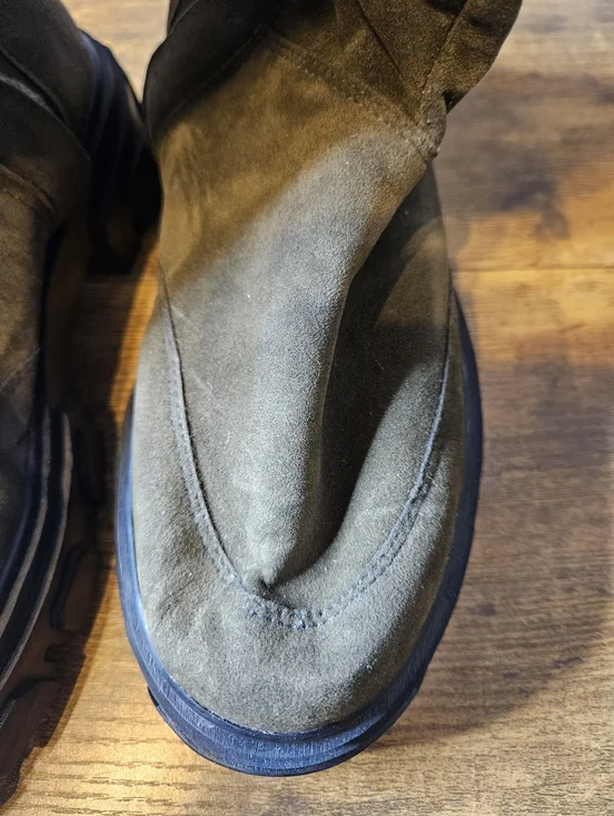 Farm Rio Women's US 7 EU 38 Knee High Olive Green Army Faux Suede Boots SCUFF - Picture 12 of 15